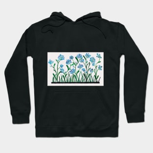 Watercolor - Forget me not flower Hoodie